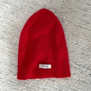 Le bonnet beanie - poppy red wool